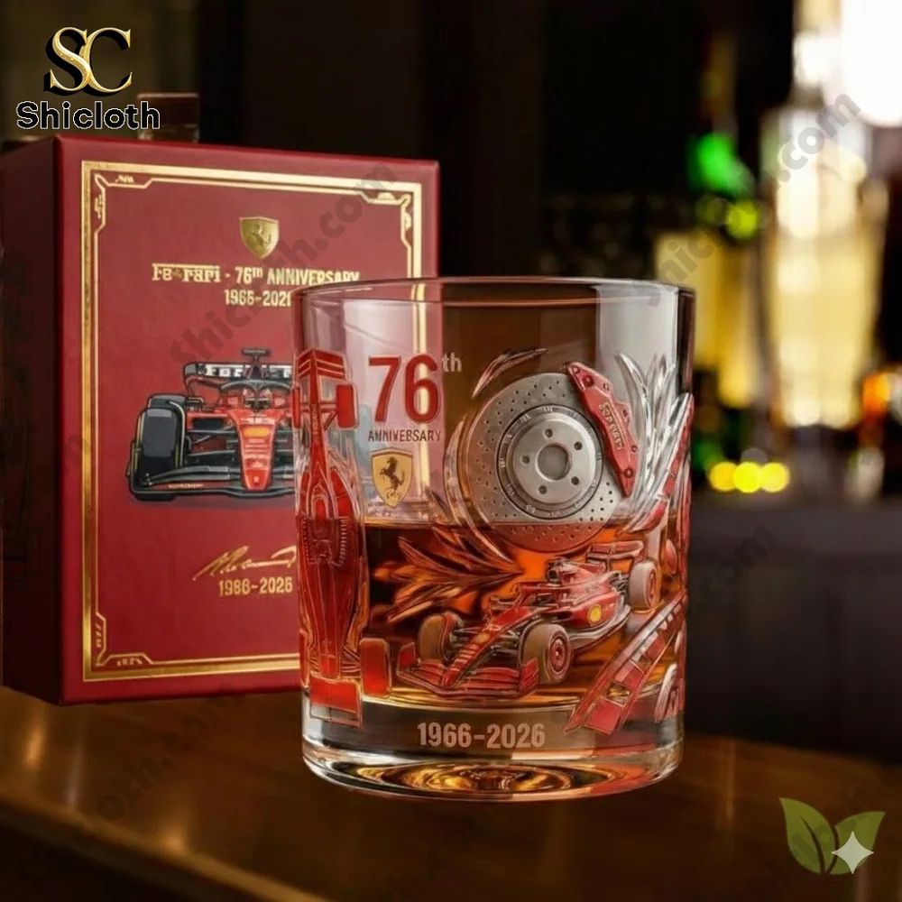 Ferrari 76th Anniversary 1966-2026 Whiskey Glass