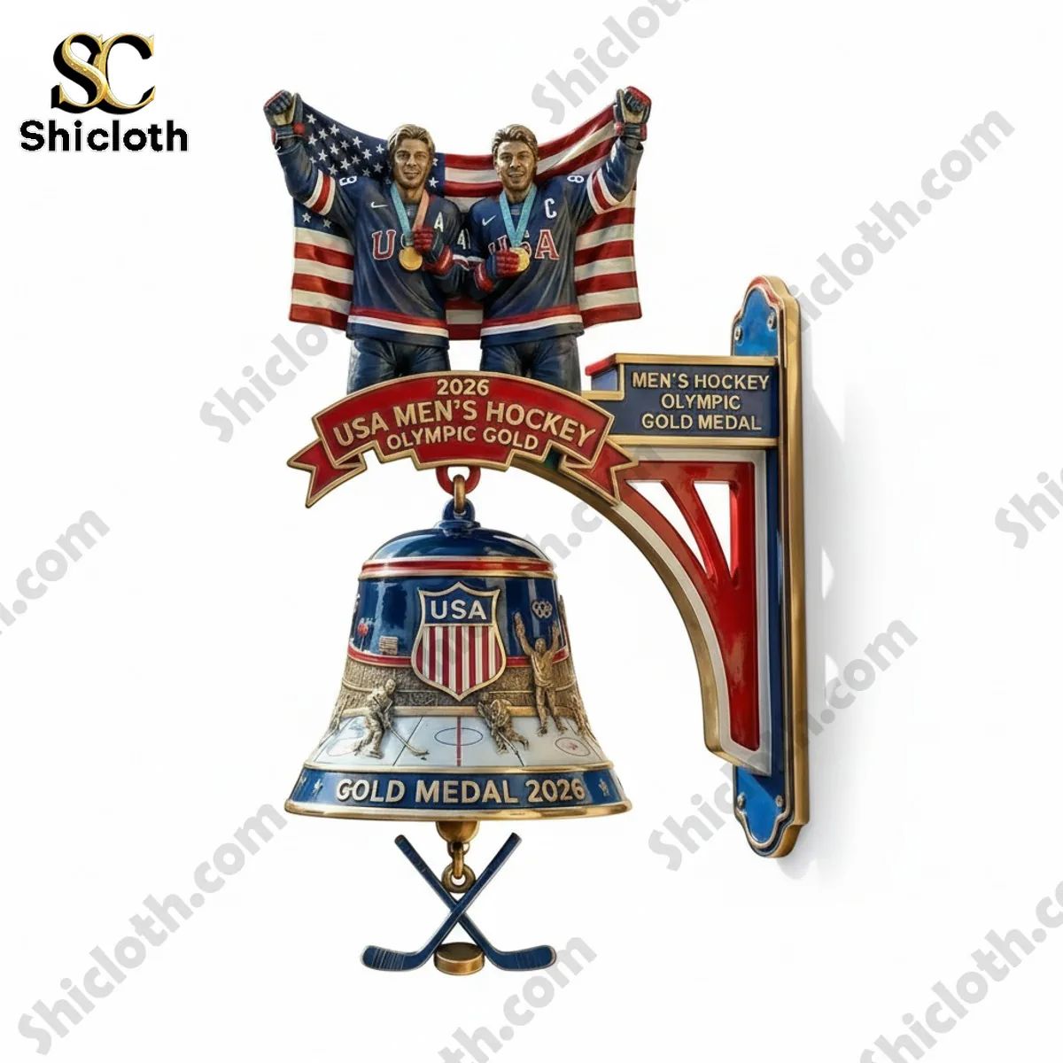 USA Men Hockey Olympic Gold 2026 Commemorative Wall Bell