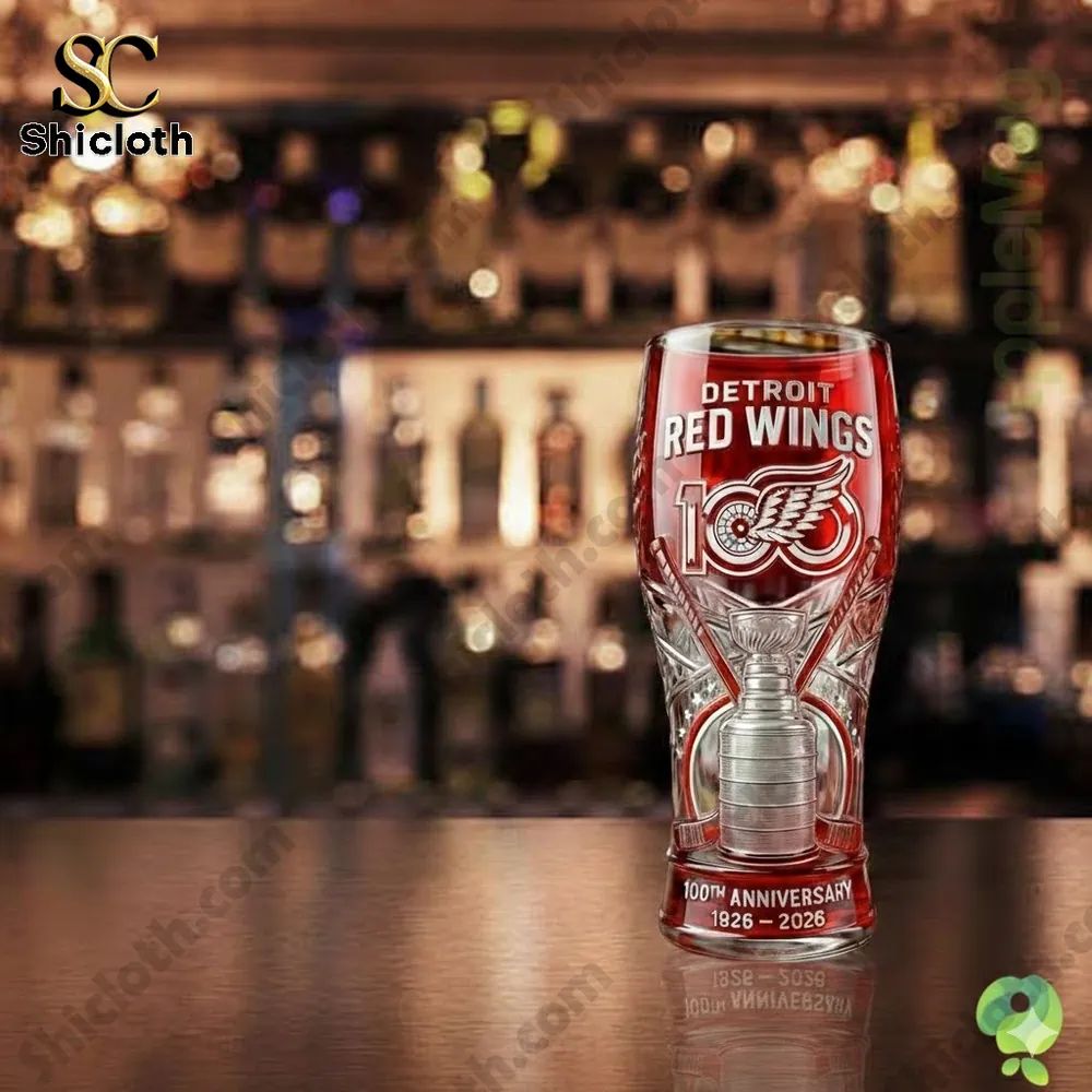 Detroit Red Wings 100th Anniversary 1926-2026 Beer Glass