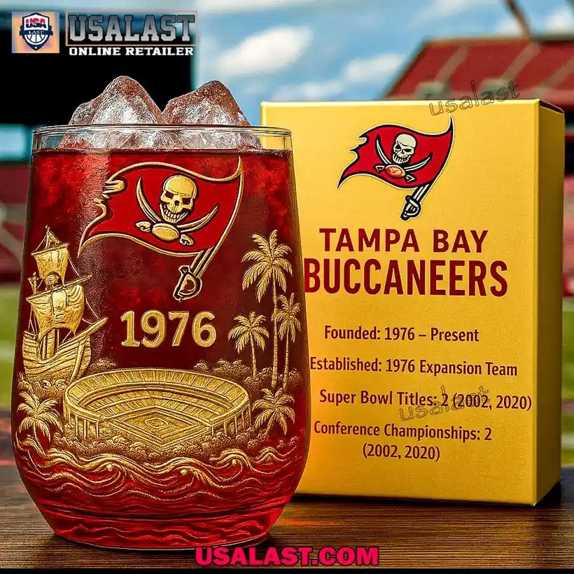 Tampa Bay Buccaneers 50th Anniversary Wine Glass