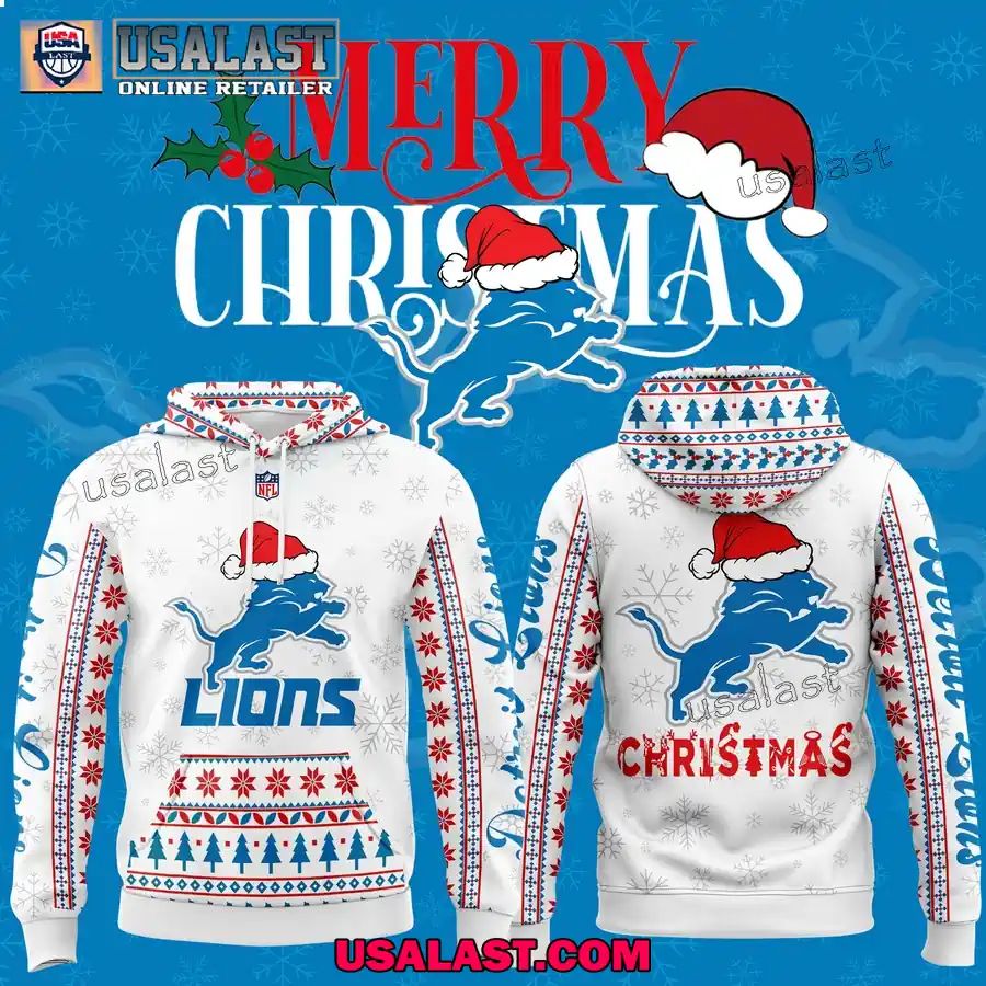 Detroit Lions 2025 Christmas Premium Hoodie