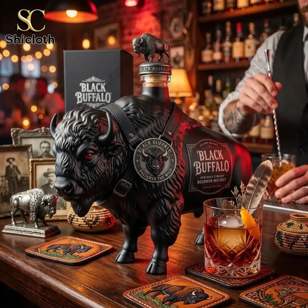 Black Buffalo Preserve The Wild Kentucry Straight Bourbon Whiskey Bottle