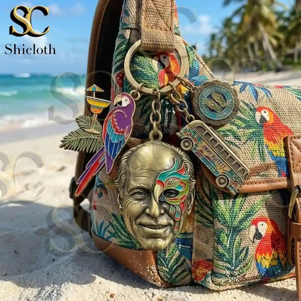 Jimmy Buffett PARROTHEAD Memorial Keepsake Keychain