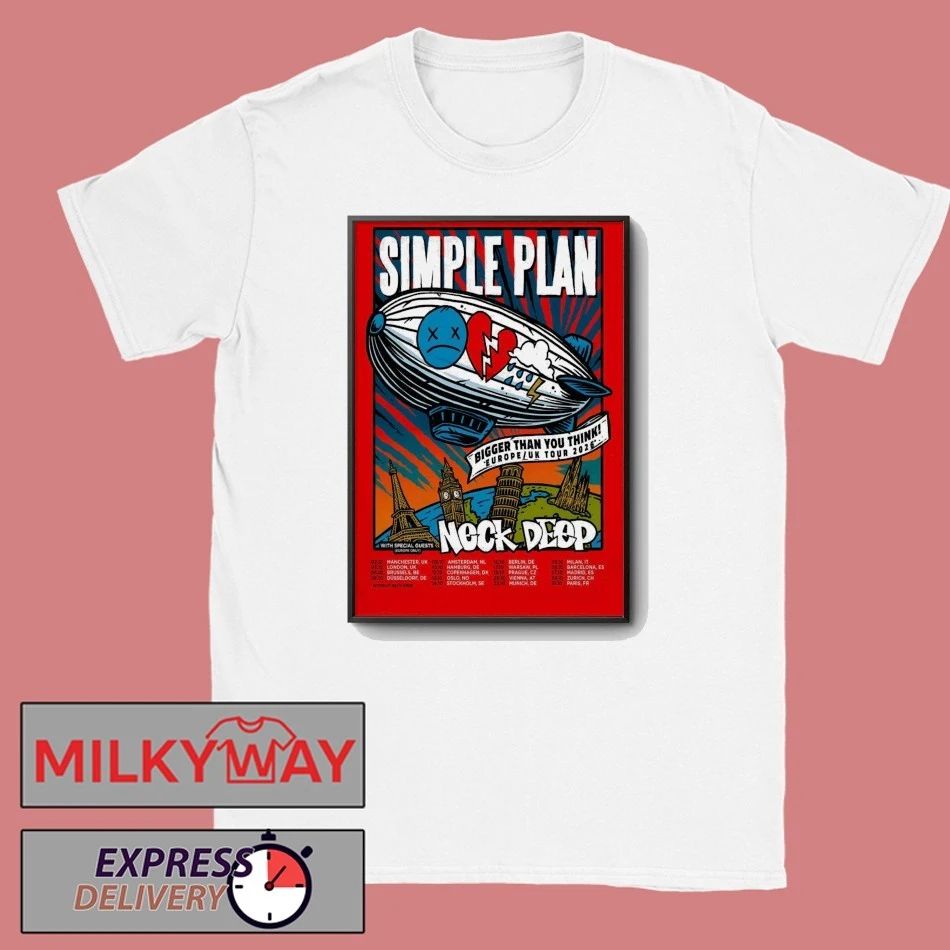 Simple Plan With Neck Deep 2026 Bigger Than You Think Tour Poster shirt