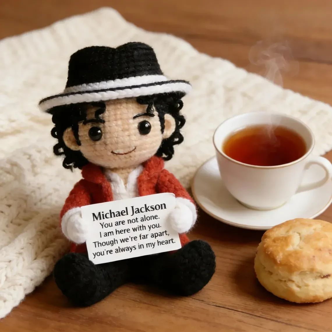 Handmade Michael Jackson “Smooth Criminal” Crochet Doll Amigurumi