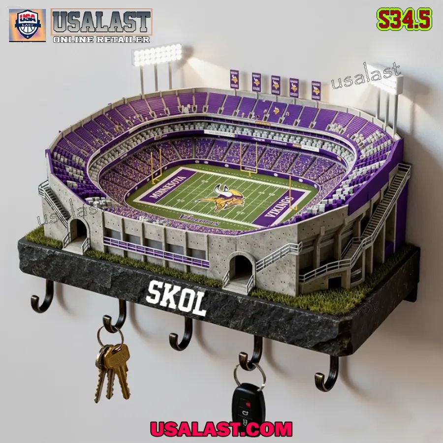 Minnesota Vikings Sports Stadium Key Hooks, Key Holder