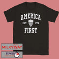 America First Collegiate Hoodie Navy Shirt