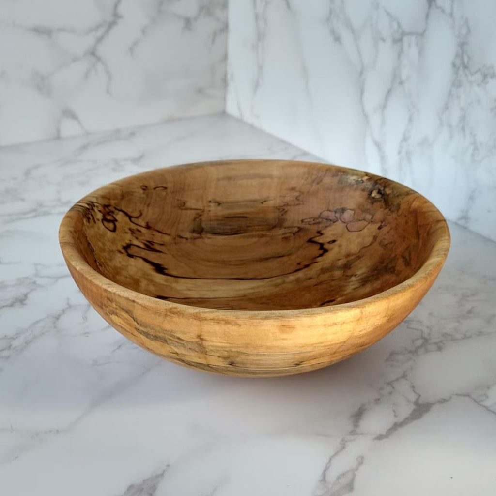 Hand-Turned Spalted Cypress Bowl – Uncommon Natural Beauty