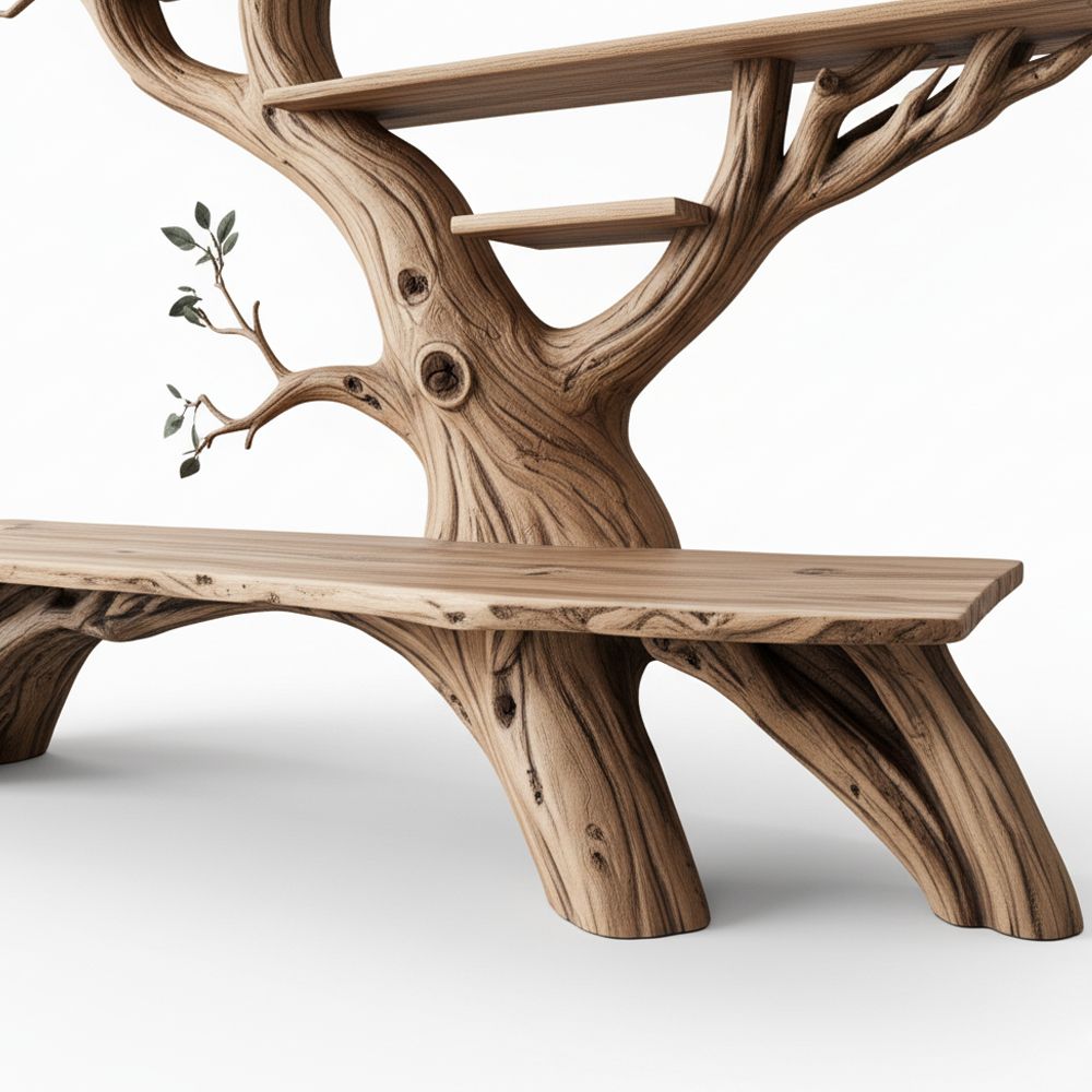 Handcrafted Tree Branch Shelf – Nature-Inspired Art & Storage