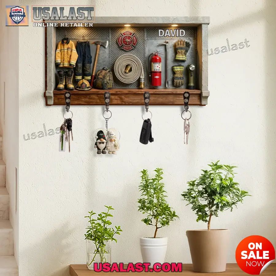 Personalized Firefighters Wall Key Holder