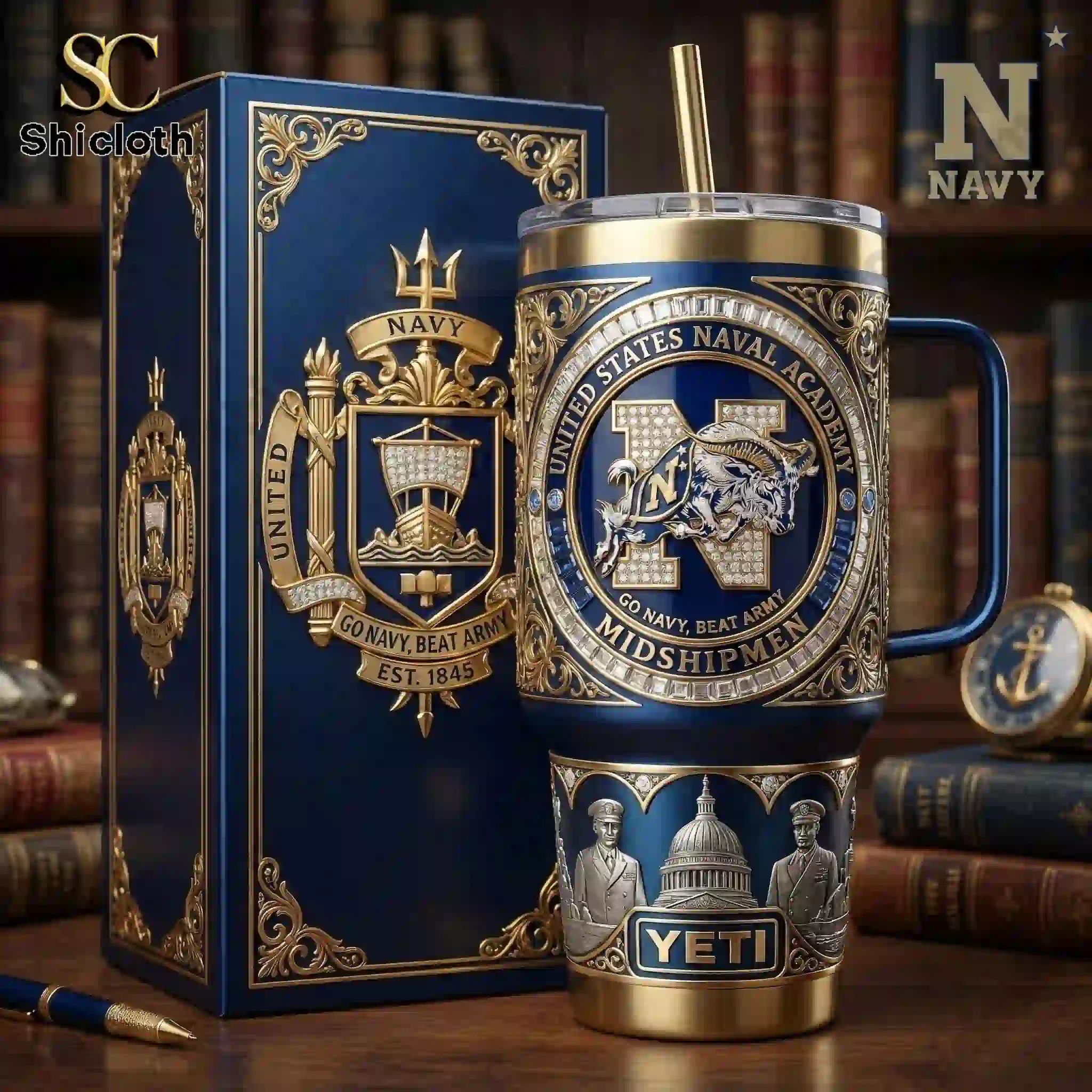 Navy Midshipmen 40oz Tumbler With Handle
