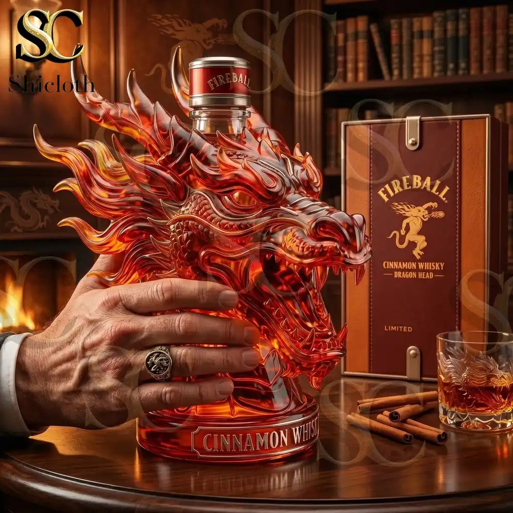 Fireball Dragon Head Cinnamon Whisky Bottle