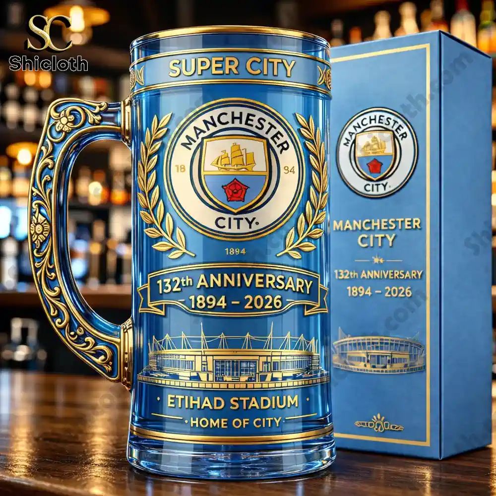Man City 132th Anniversary Commemorative Edition Beer Glass