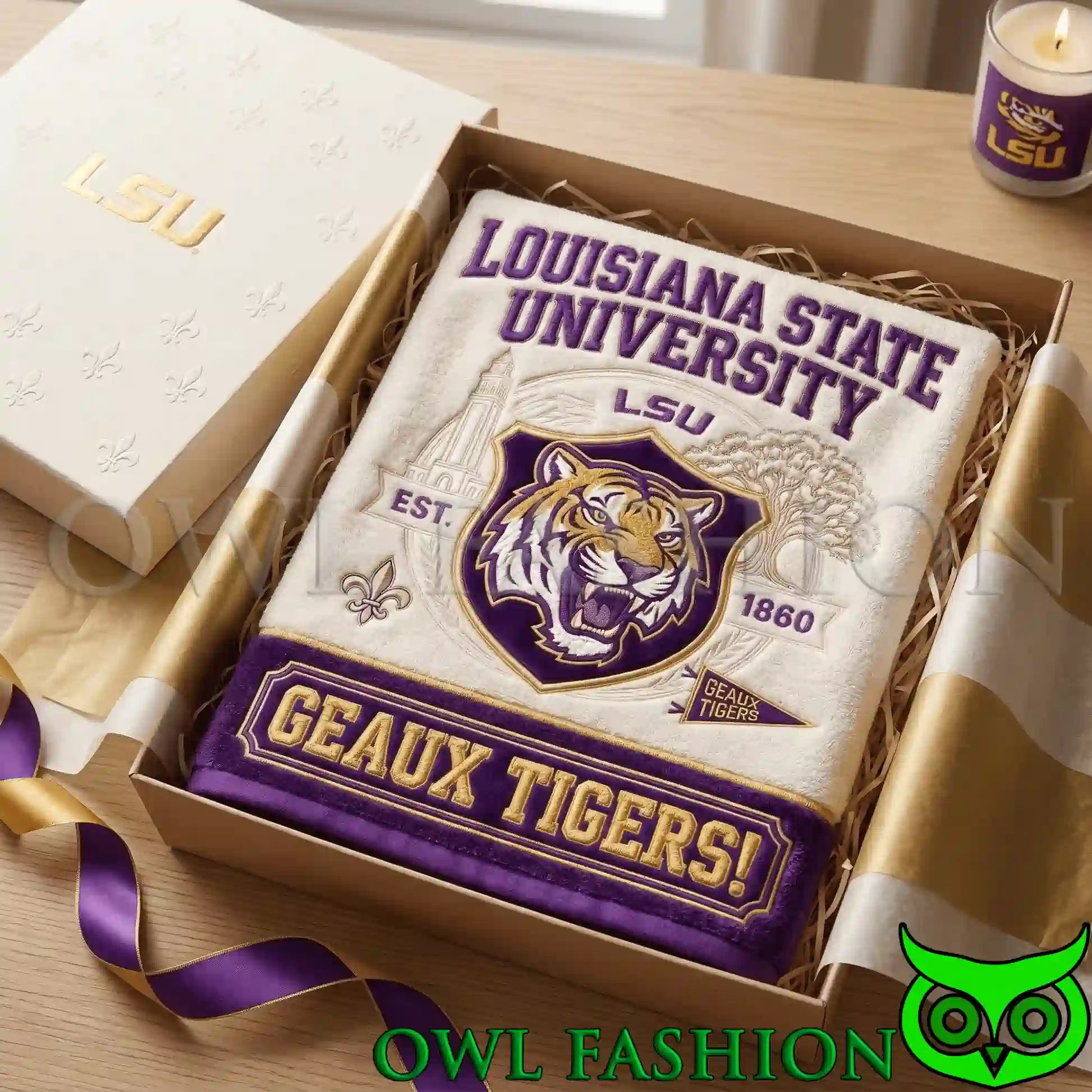 Louisiana State University Geaux Tigers Premium Bath Towels