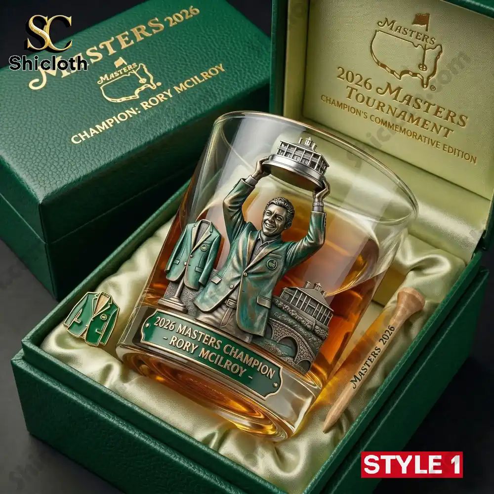 Rory McIlroy 2026 Masters Champion Whisky Glass