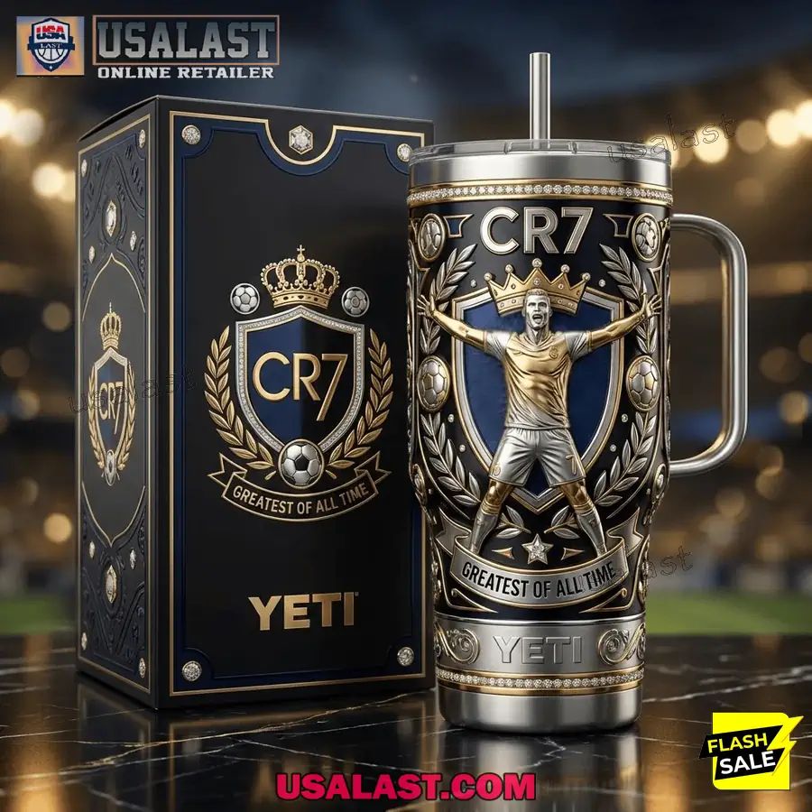 Cristiano Ronaldo GOAT Tumbler With Handle