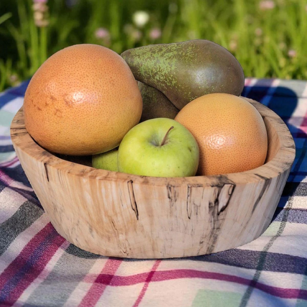 Rustic Spalted Birch Serving Bowl – Unique Natural Charm