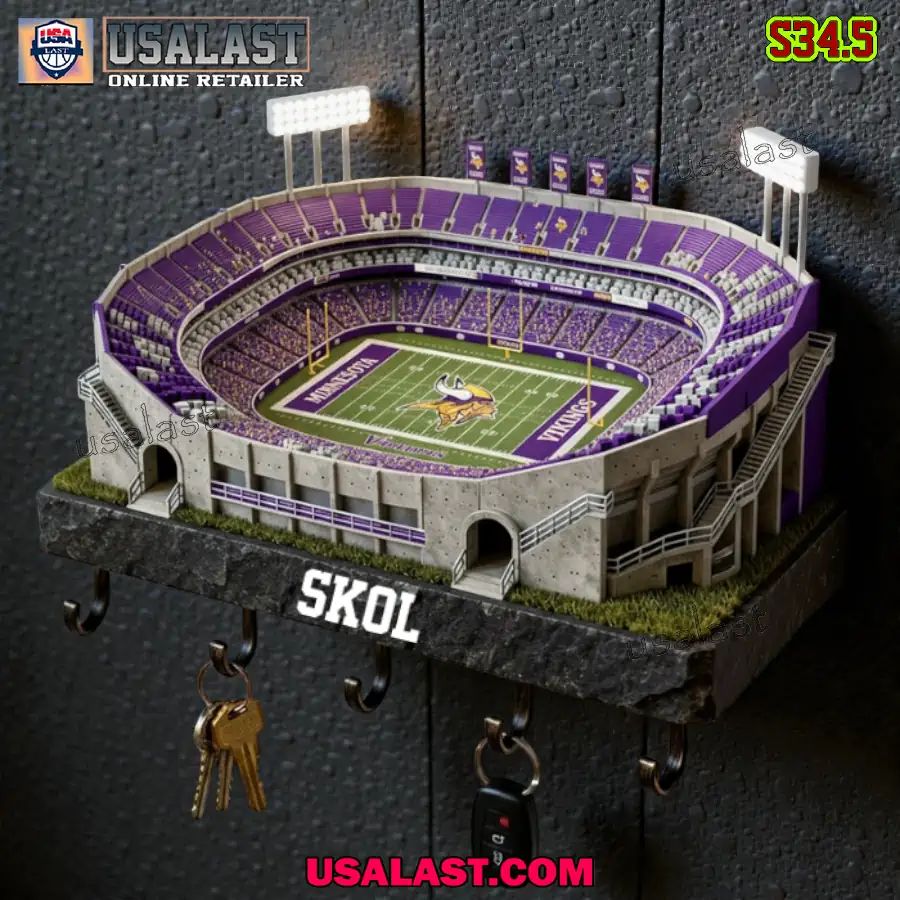 Minnesota Vikings Sports Stadium Key Hooks, Key Holder