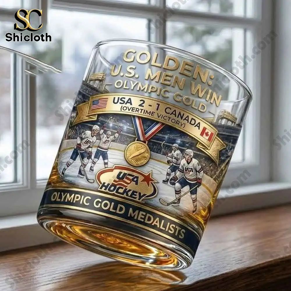 USA Hockey 2026 Olympic Gold Champions Commemorative Whiskey Glass