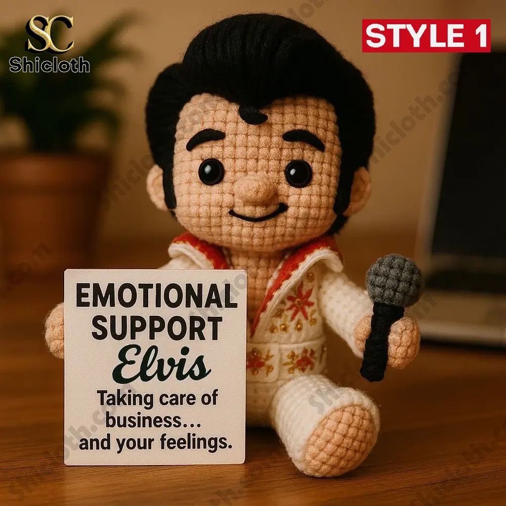Emotional Support Elvis Presley Edition Crochet Doll