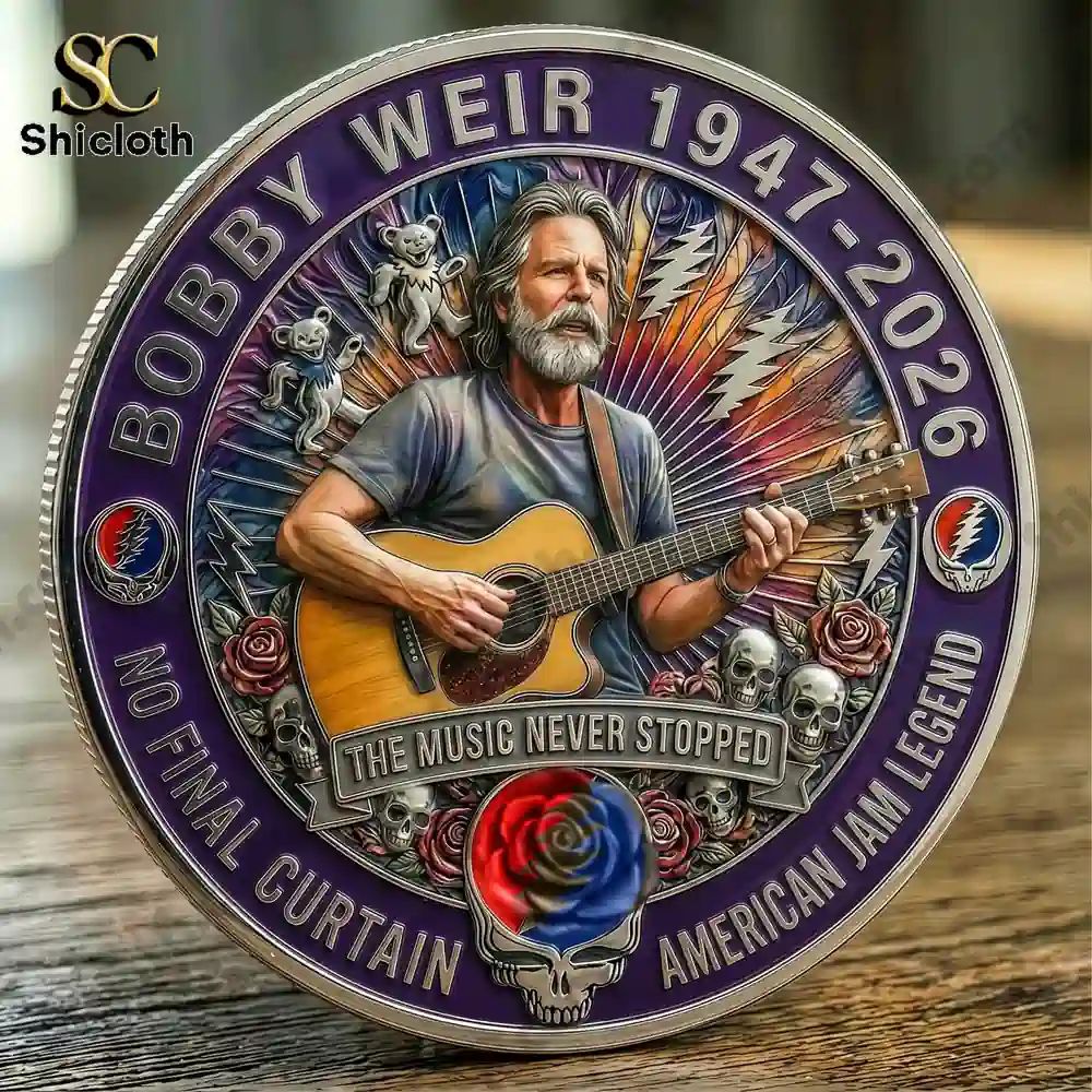 Bob Weir The Music Never Stopped 1947-2026 Tribute Coin