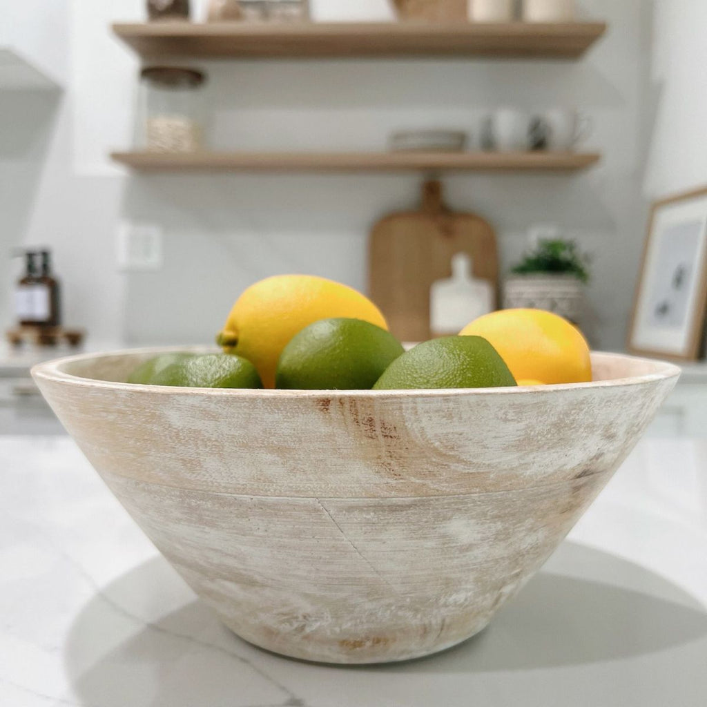 Rustic Natural Wood Bowl – Multifunctional Storage & Décor