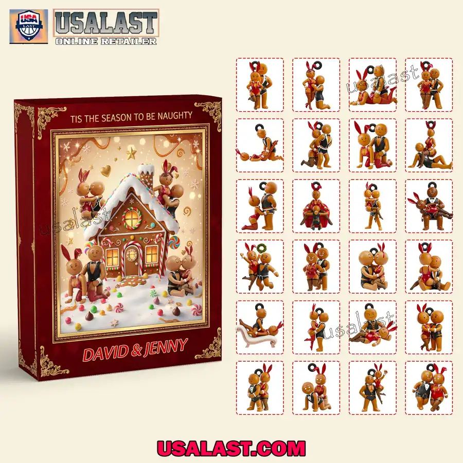 Personalized Gingerbread Couple Christmas Advent Calendar