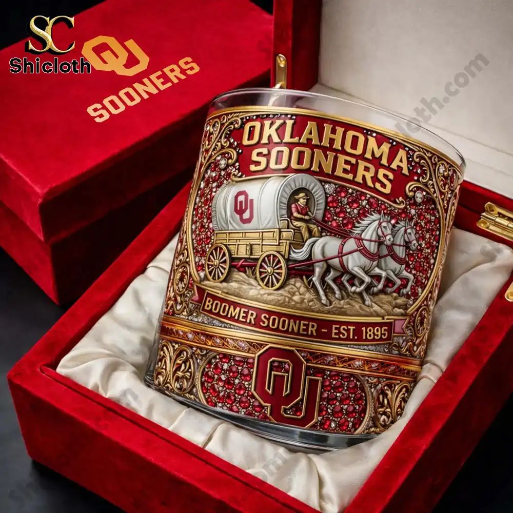 Oklahoma Sooners Oklahoma Sooners Boomer Sooner Whiskey Glass