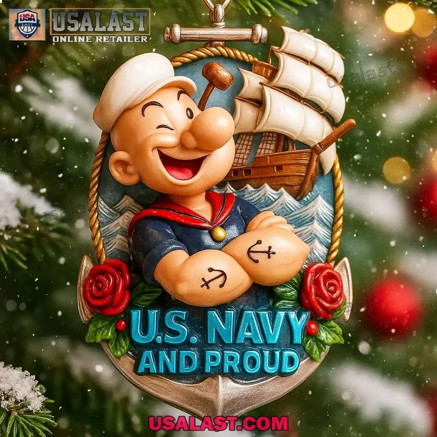 Popeyes US Navy And Proud Christmas Ornament