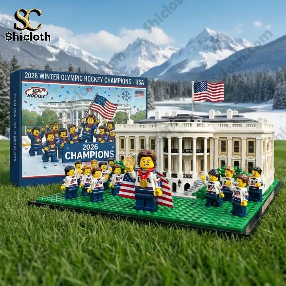 2026 Winter Olympic Hockey Champions Usa Commemorative Building Brick Set