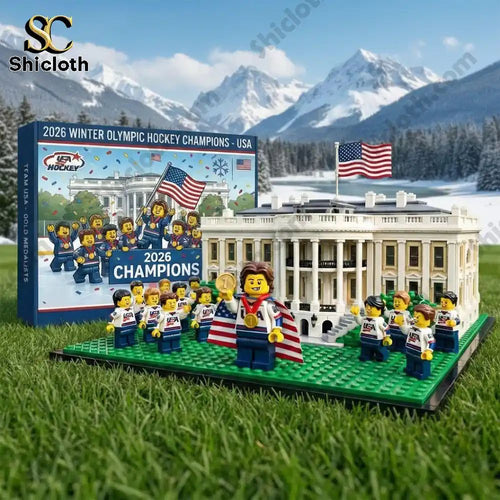 2026 Winter Olympic Hockey Champions Usa Commemorative Building Brick Set