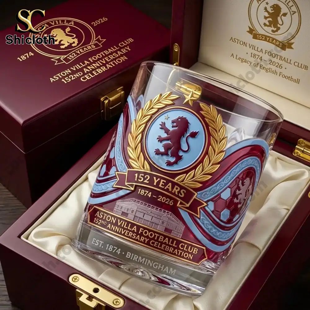 Aston Villa Fc 152nd Anniversary 1874-2026 Whisky Glass