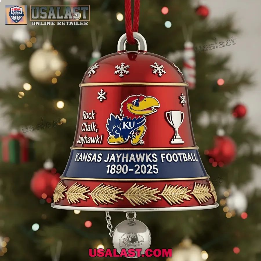 Kansas Jayhawks NCAA Christmas Bell Ornament