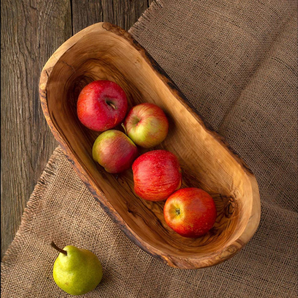 Handcrafted Olive Wood Fruit Bowl – Rustic Elegance & Versatile Use