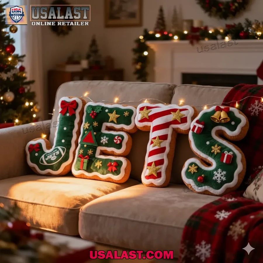 New York Jets Christmas Plush Pillow