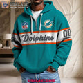 Miami Dolphins Waffle Half Zip Hoodie