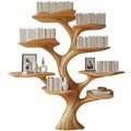 Handcrafted Tree Branch Bookshelf – Solid Wood Wall-Mounted Art Shelf Handmade Furniture