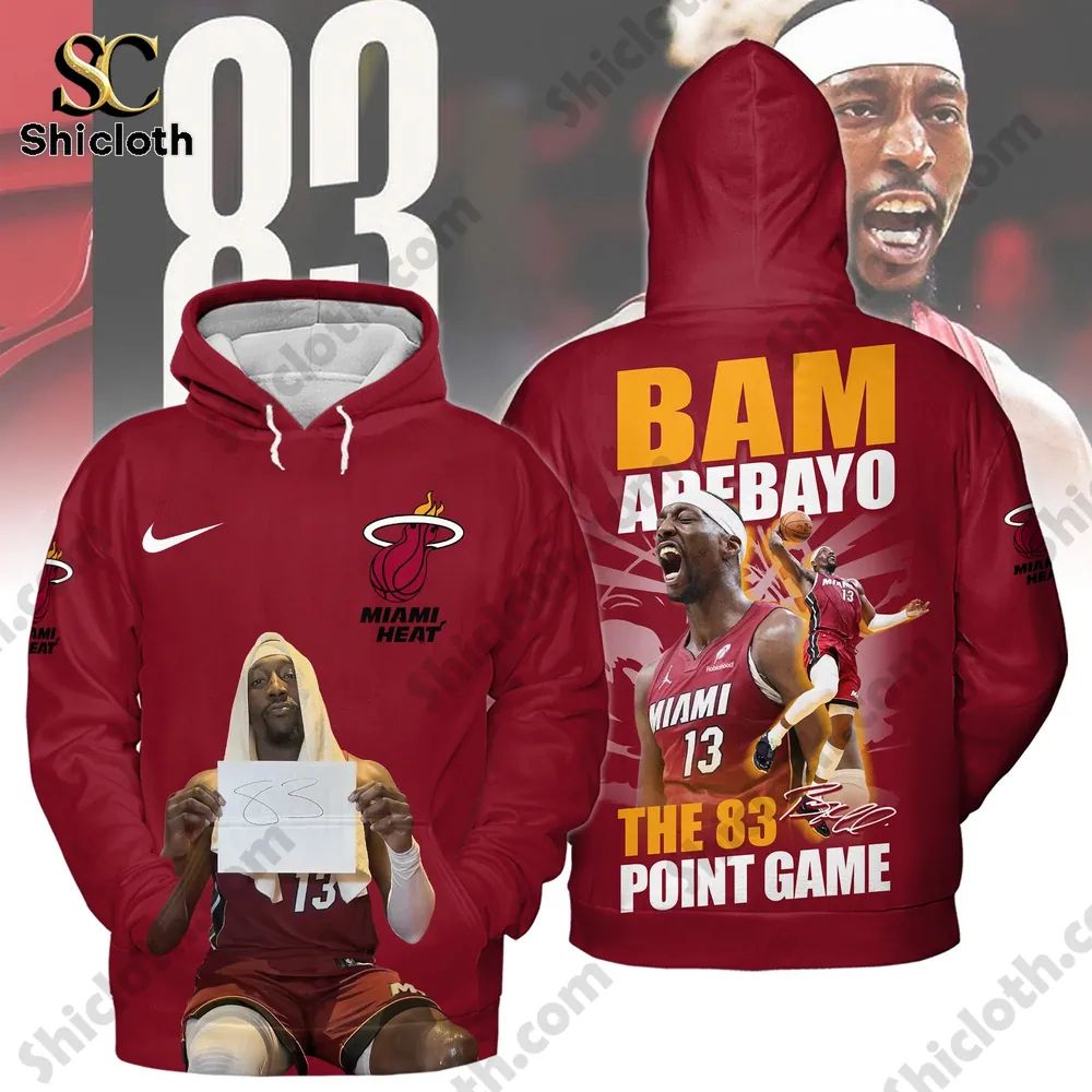 Miami Heat Bam Adebayo The 83 Point Game Hoodie 2026