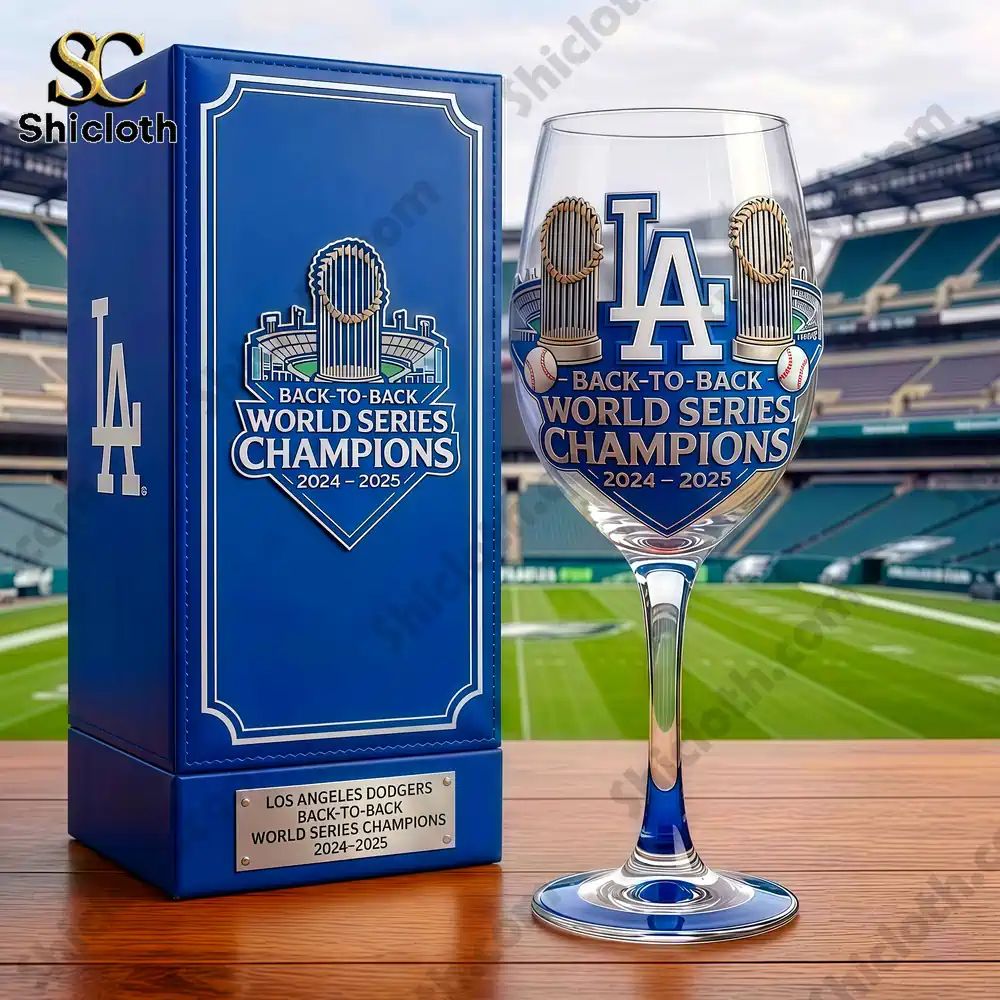 Los Angeles Dodgers Back-to-Back World Series Champions Commemorative Glass