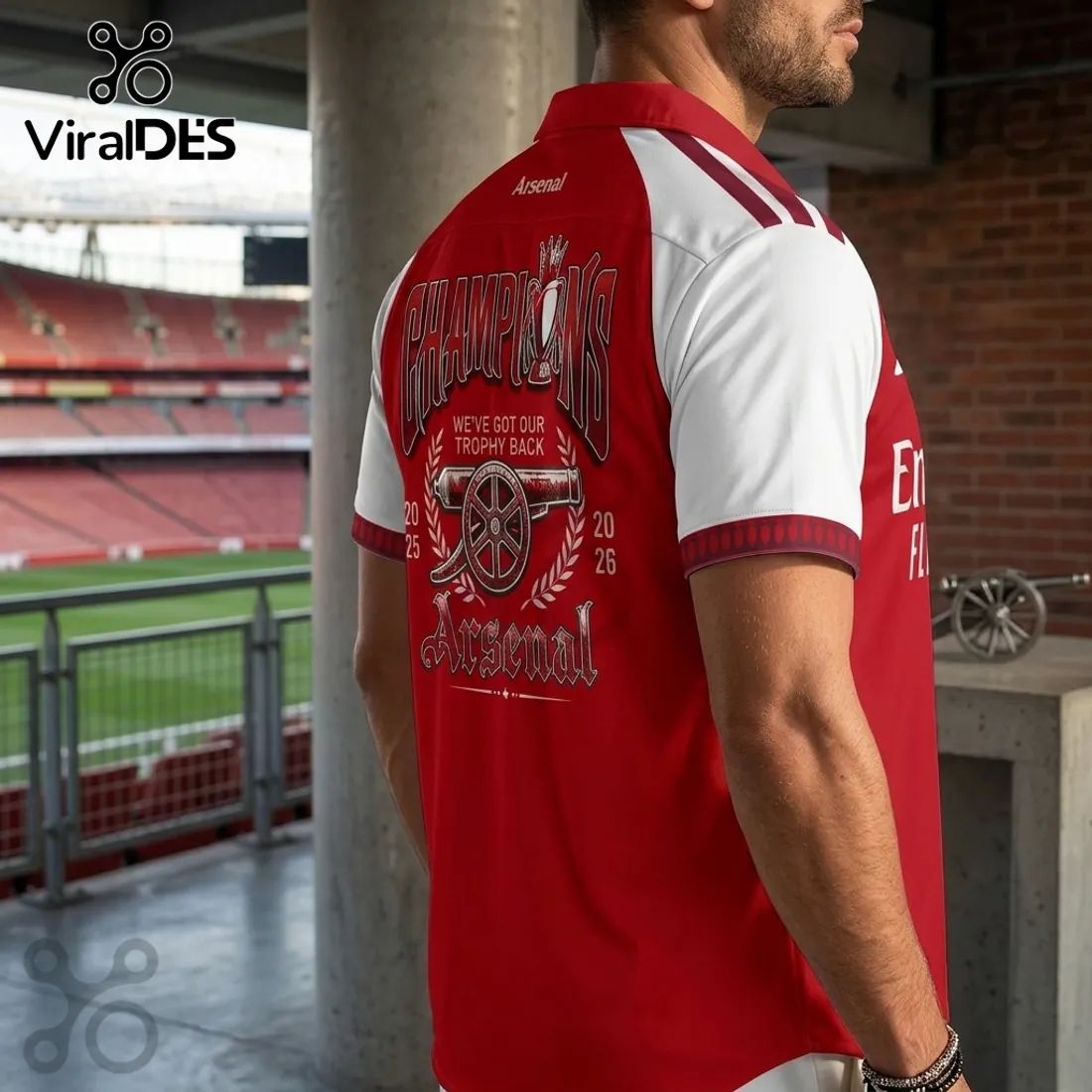 Arsenal FC Premier League Champions 2025-26 Button-Down Shirt