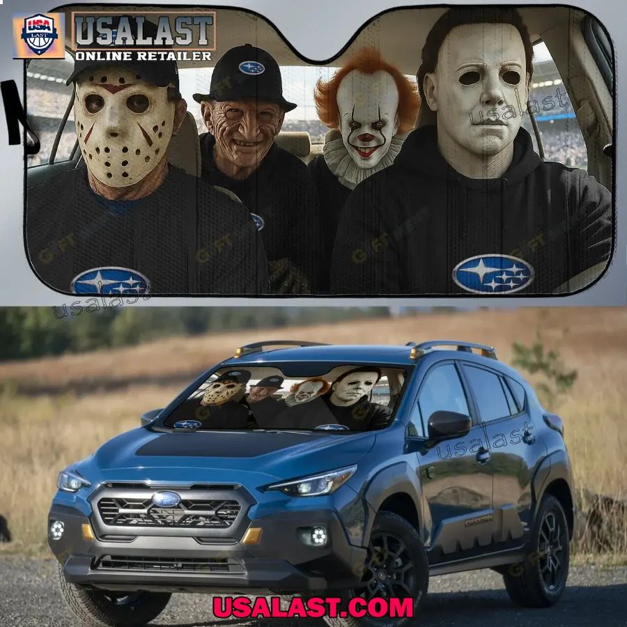 Subaru x Horror Movie Characters Car Sunshade, Car Windshield Cover