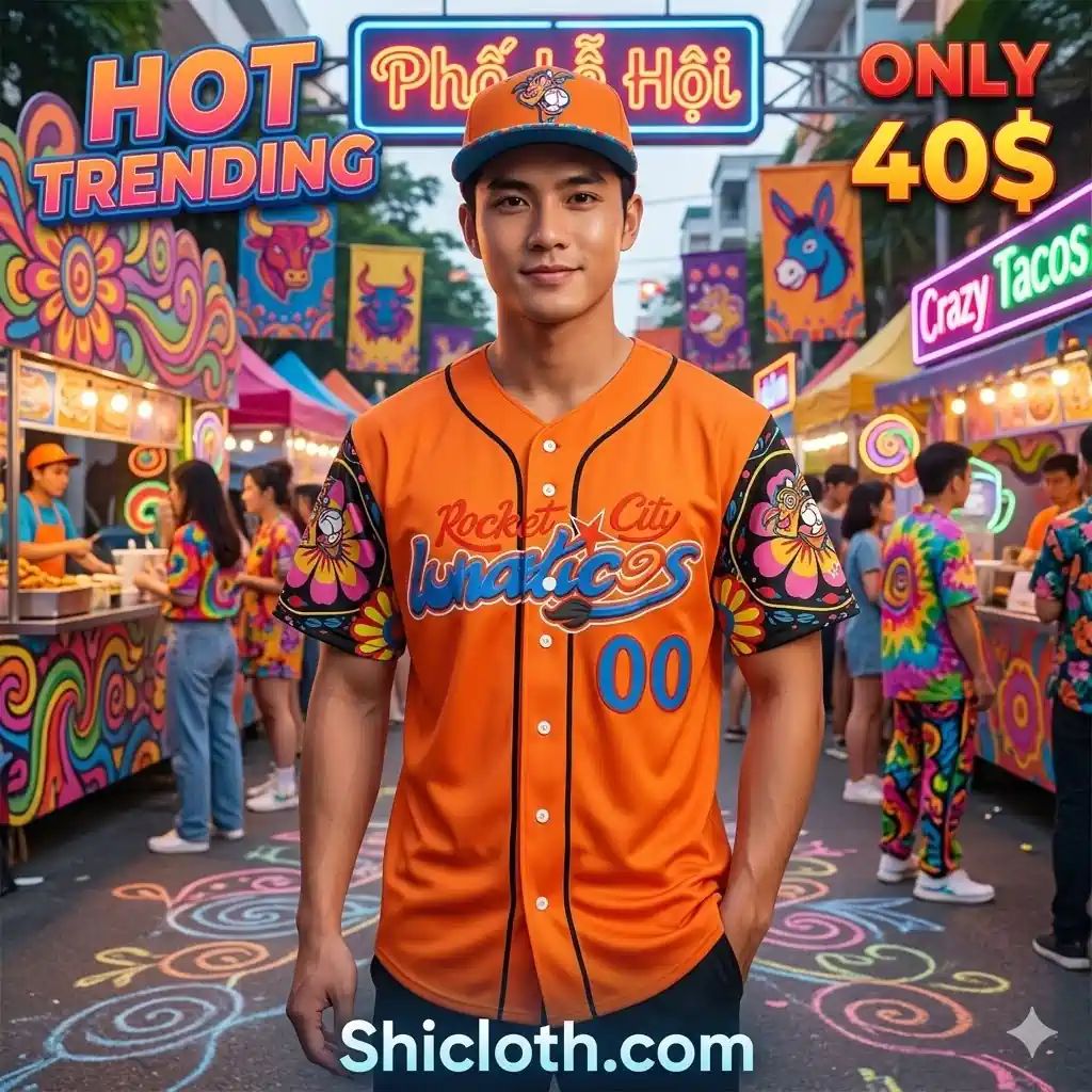 Rocket City Trash Pandas Rawlings Orange Lunaticos 2026 Jersey