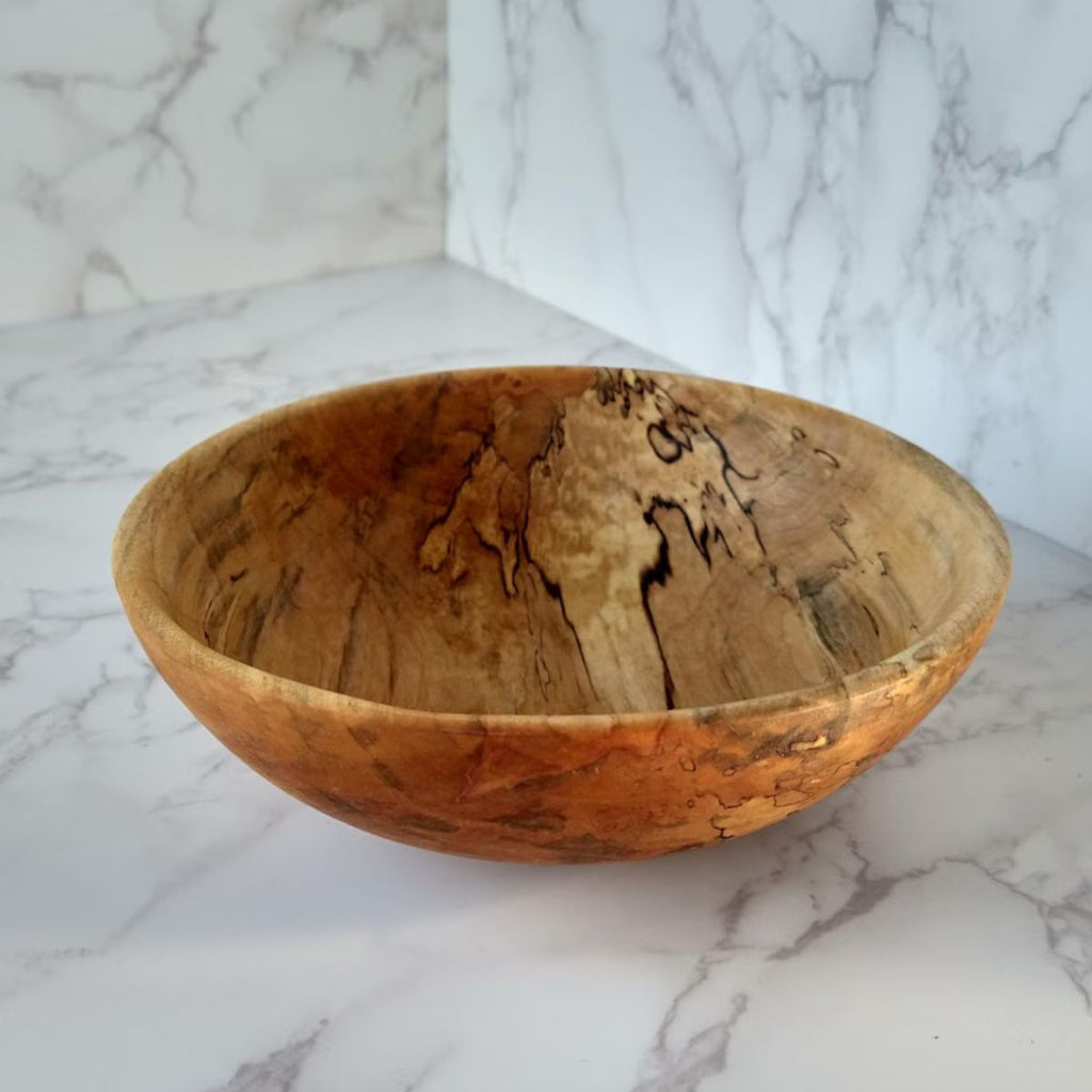 Hand-Turned Spalted Cypress Bowl – Uncommon Natural Beauty