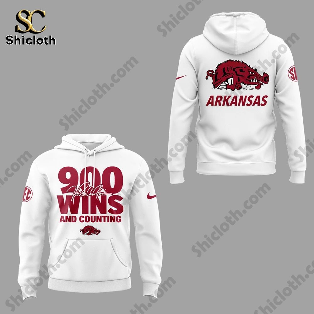 Arkansas Basketball Coach John Calipari 900 Win Commemorative Hoodie