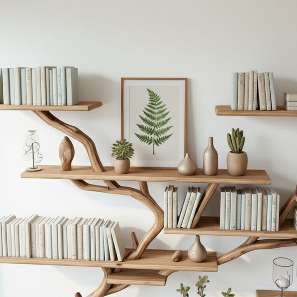 Handmade Wooden Wall Shelf with Branch Design – Bring Nature Indoors