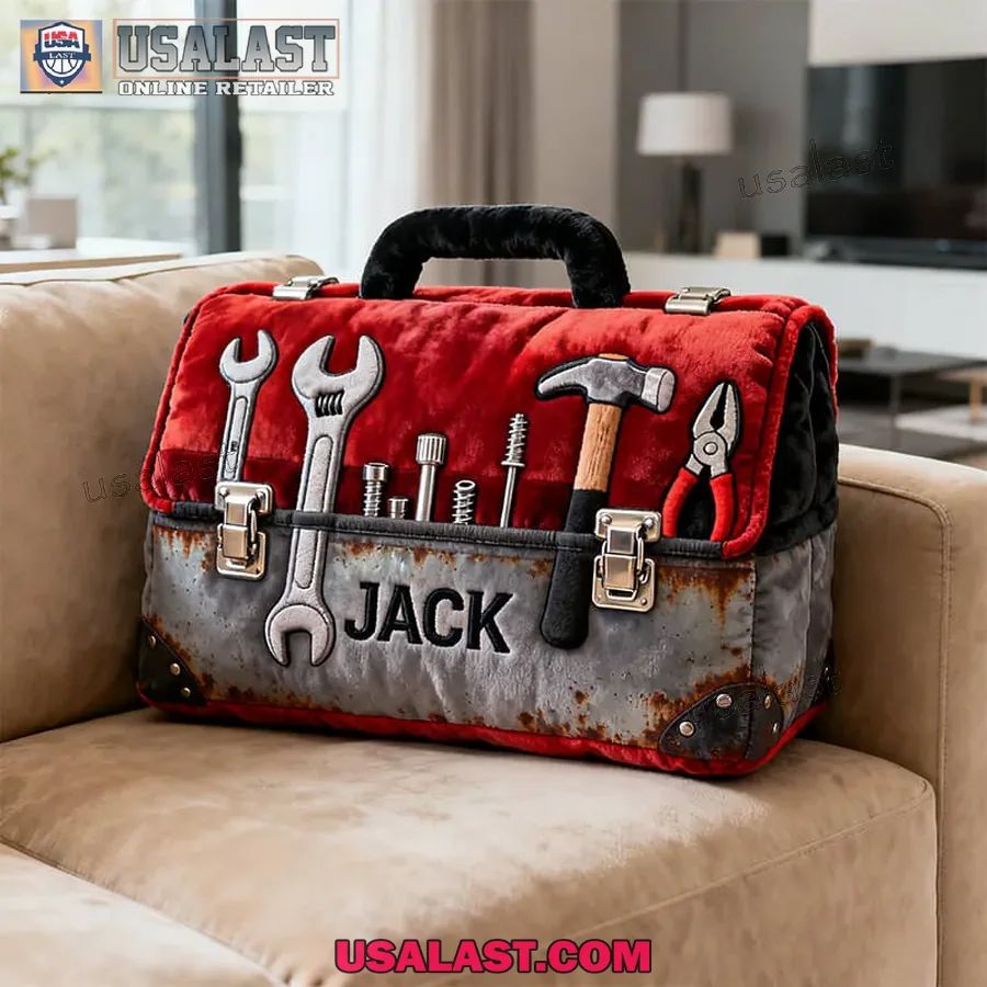 Personalized Repair Toolbox Shape Plush Pillow