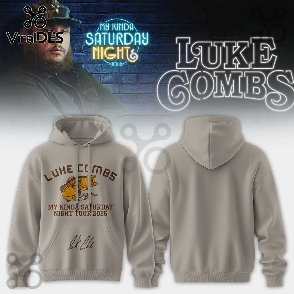 Luke Combs My Kinda Saturday Night Tour 2026 Beige Hoodie