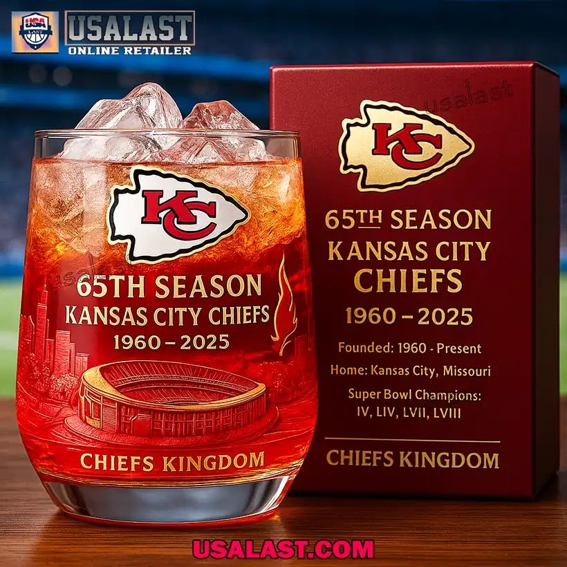Kansas City Chiefs 65th Season Anniversary Wine Glass