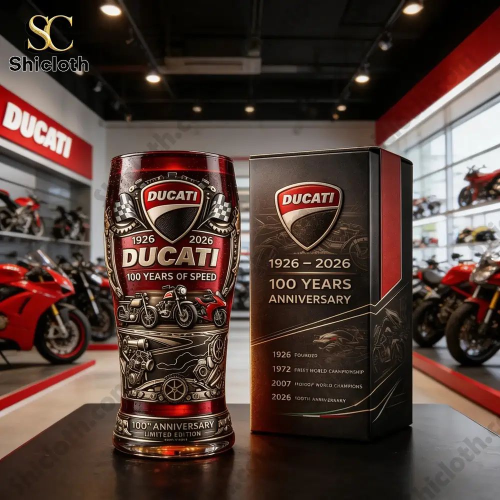 Ducati 1926-2026 100th Anniversary 3D Relief Pint Glass