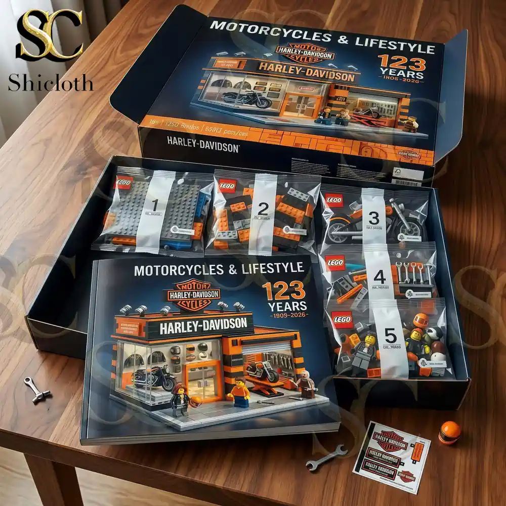 Harley-Davidson 123th Anniversary Motorcycles & Lifestyle Showroom Building Brick Set